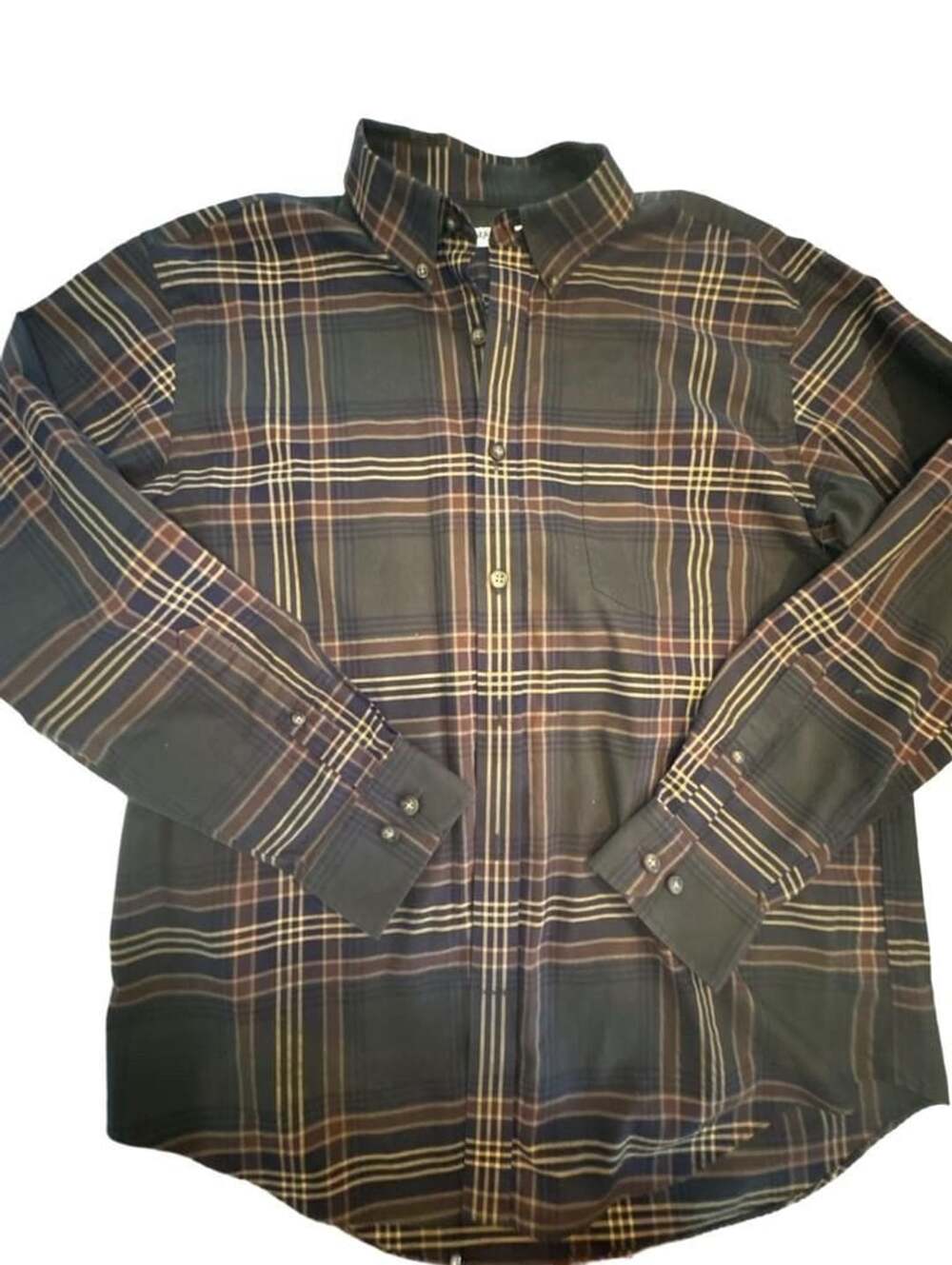 St. John's Bay Easy Care Men's Long Sleeve Plaid Button-Down Shirt Size L